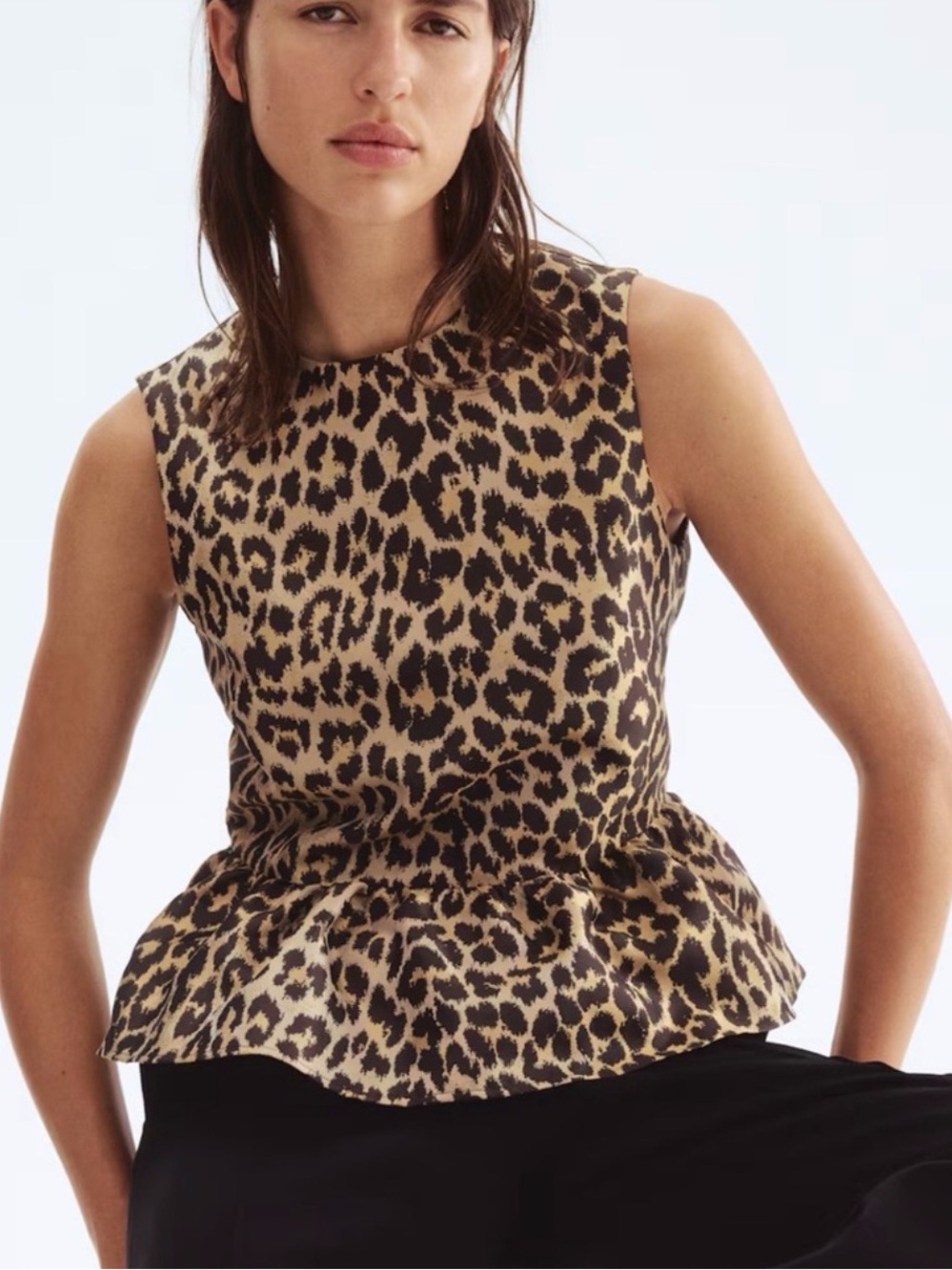 H&M Leopard Print Peplum Top